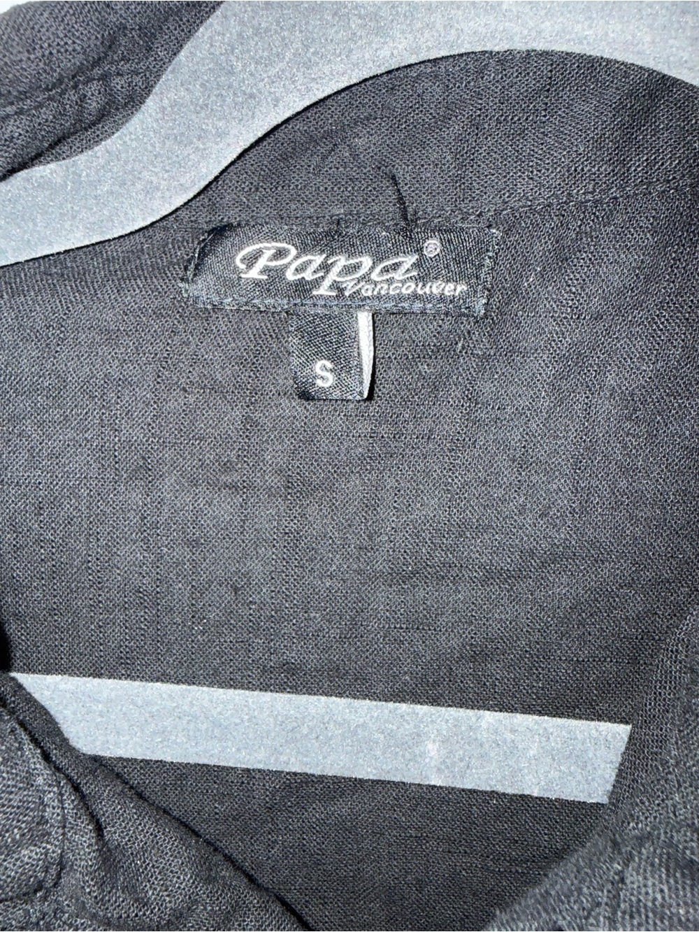 🇨🇦Papa Vancouver Black Embroidered Button-Up Longline Tunic Shirt - Picture 3 of 5